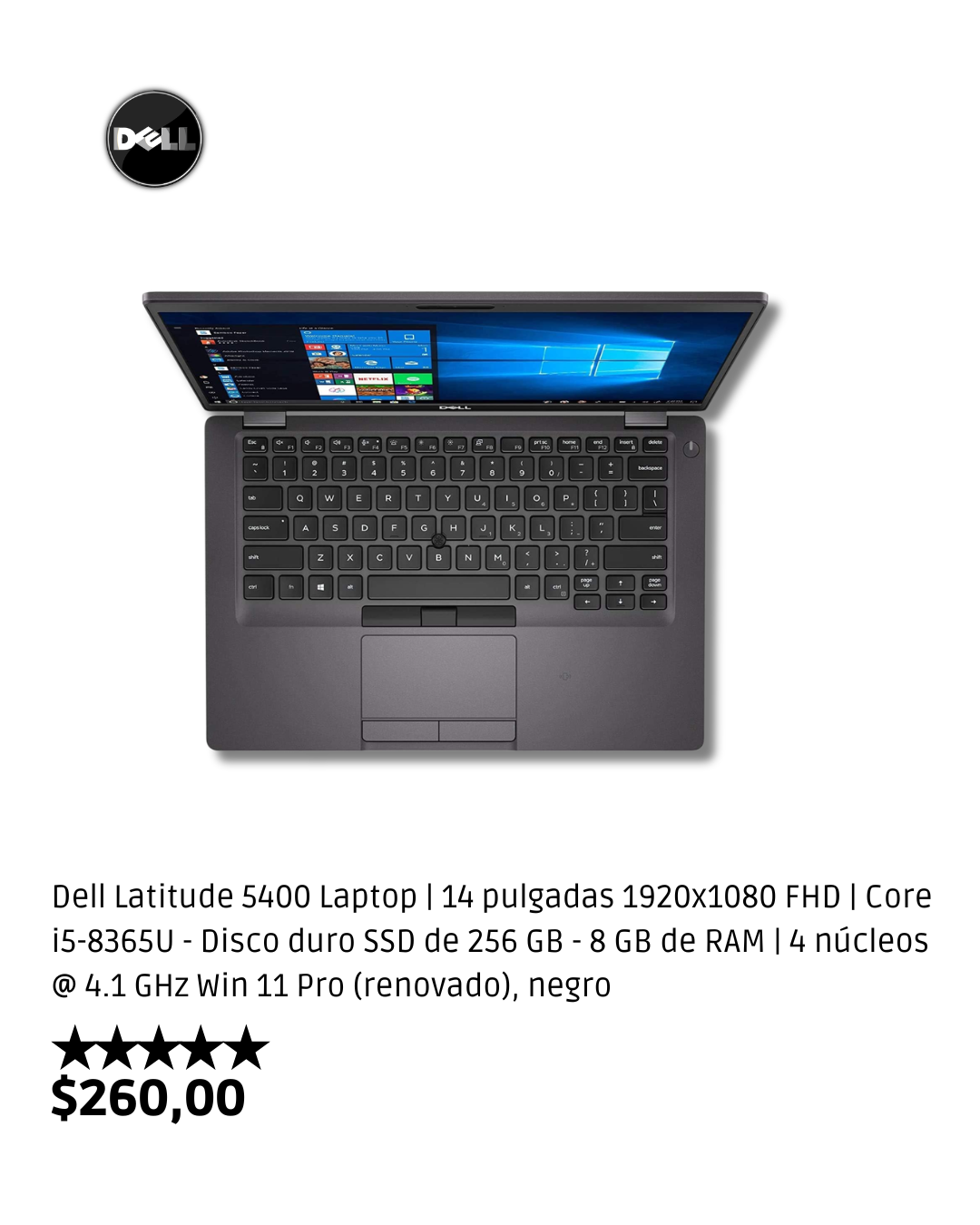 Laptop Dell Latitude 5400 Intel Core I5 -8365U de 14" Full HD 🚀