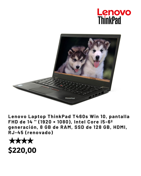 Laptop Lenovo ThinkPad T460s de 14" Full HD 🚀